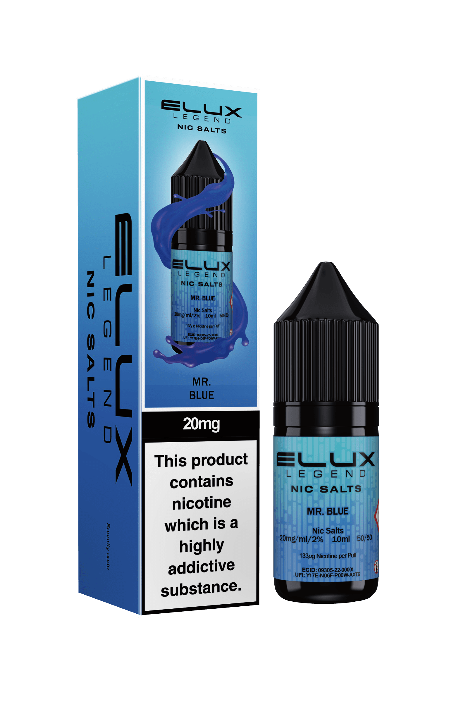 Elux Legend Nic Salt E-liquid Mr Blue 20mg 